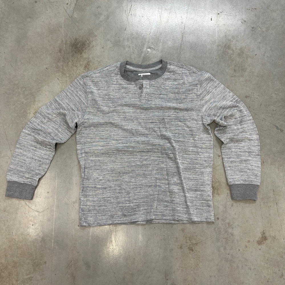 Gray Long Sleeve Henley Shirt